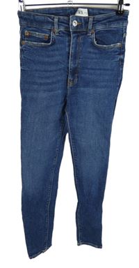 Dámské tmavomodré skinny rifle Zara 