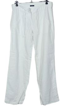 Dámske biele ľanové nohavice M&Co