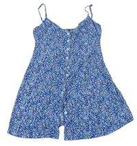 Modré kvetinové ľahké šaty