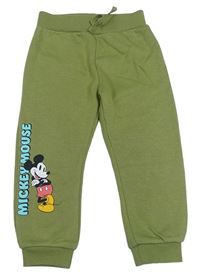 Khaki tepláky s Mickey Mousem zn. Disney