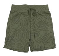 Khaki bavlnené kraťasy s listami Primark