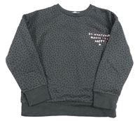 Šedá vzorovaná mikina s nápisem Primark