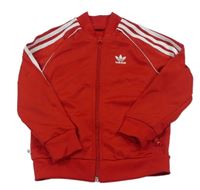Červená sportovní propínací mikina s logem Adidas