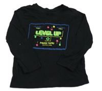 Černé triko s potiskem Primark