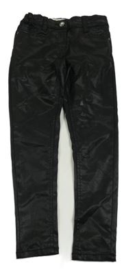 Čierne lesklé slim nohavice Dunnes