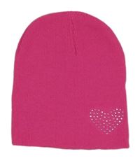 Neonově růžová čepice s kamínky