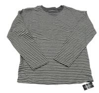 Nové - Antracitovo-bílá pruhovaná lehká mikina Dunnes