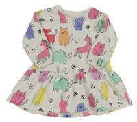 Bílé teplákové šaty se zvířátky F&F