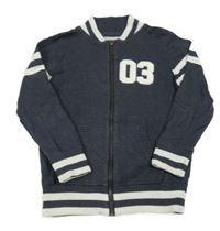 Tmavošedý propínací svetr s číslem C&A