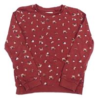 Vínová kvetinová mikina C&A