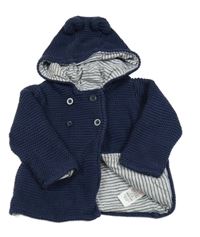 Tmavomodrý podšitý prepínaci sveter s kapucňou M&S