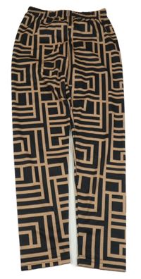 Hnedo-čierne vzorované legíny Shein