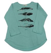 Modrá ľahká mikina s pírky H&M