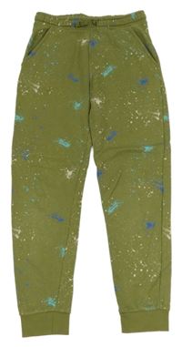 Khaki tepláky s flíčky M&S