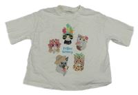 Biele crop tričko so zvieratkami M&S