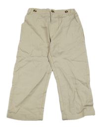 Svetlobéžové plátenné nohavice