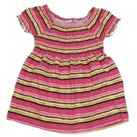 Ružovo-žlto-čierny pruhovaný top HOT&SPICY