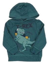 Petrolejová mikina s dinosaurom a kapucňou C&A
