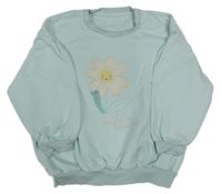 Mintová mikina s kvetinou George