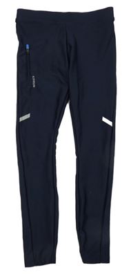 Tmavomodré elastické športové legíny Decathlon