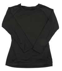 Čierne elastické športové funkčné tričko