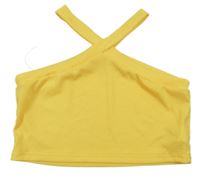Žltý rebrovaný crop top
