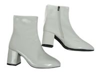 Dámské bílé koženkové polokozačky vel. 35