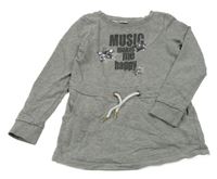 Sivé teplákové šaty s flitrovými hviezdami a nápismi Pocopiano