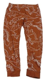 Rezavé pyžamové kalhoty s dinosaury H&M