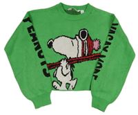 Zelený crop sveter so Snoopym H&M