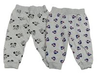 2x sivé tepláky s Mickeym Disney