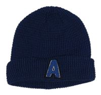 Tmavomodrá pletená čapica s písmenem Zara