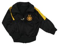 Černo-pomerančová sportovní propínací mikina s výšivkou 