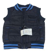 Nové - Tmavomodrá šušťáková zateplená vesta Cherokee