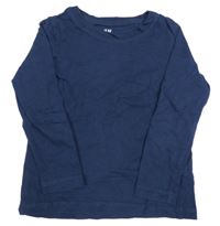 Tmavomodré tričko H&M