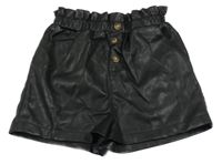 Čierne koženkové kraťasy Kiabi