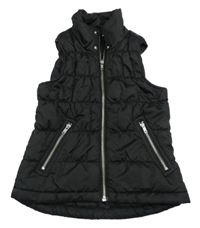 Černá šusťáková prošívaná zateplená vesta H&M