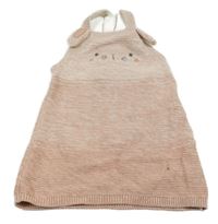 Svetloružové melírované pletené na traké šaty s ňufáčikom  F&F