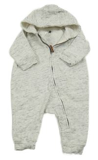 Světlešedá melírovaná tepláková kombinéza s kapucí H&M