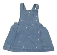 Modré rifľové šaty s kvietkami Tu