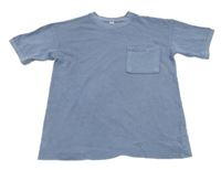 Modrošedé tričko s vreckom Zeeman