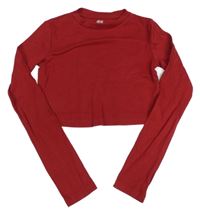 Červené crop tričko H&M