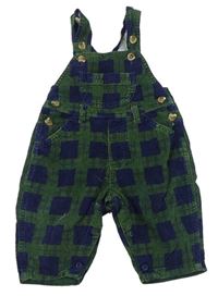 Tmavmodro-zelené kockované na traké nohavice Mothercare
