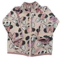 Světlerůžová fleecová propínací mikina s Minnií Disney