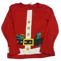 Červené vánoční triko s potiskem H&M