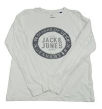 Biele tričko s logom Jack & Jones