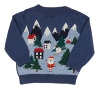 Tmavomodrý sveter s vánočním motívom George