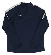 Tmavomodrá športová funkčná mikina s pruhmi zn. Nike