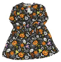 Nové - Čierne bavlnené šaty s obrázky - Halloween zn. Pep&Co