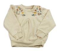 Béžová mikina s kvietkami Lucky kid